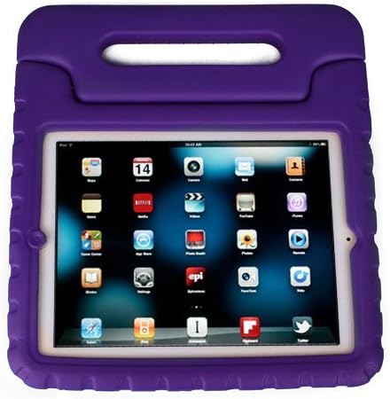 iPad case ,Multi Function Child / Shock Proof Kids Cover Case with Stand / Handle for Apple iPad 2nd / 3rd / 4th Generation Tablet (Purple)