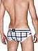 Croota Mens Underwear, Low-Rise Briefs, Tartan Pattern, TB01M Orange/Blue