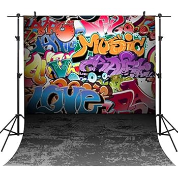 Amazon Com Graffiti Vinyl Background 80 S 90 S Themed Birthday