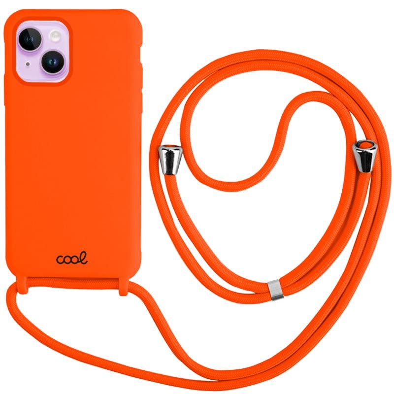 Cool Case for iPhone 14 Lanyard Smooth Salmon