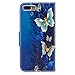 iPhone 8 Plus Case, iPhone 7 Plus Wallet Case PU Leather Folio Kickstand Colorful Painting Golden Butterfly Cover Slim-Fit Shockproof TPU Inner Bumper with Card Slots for iPhone 8 Plus, iPhone 7 Plus