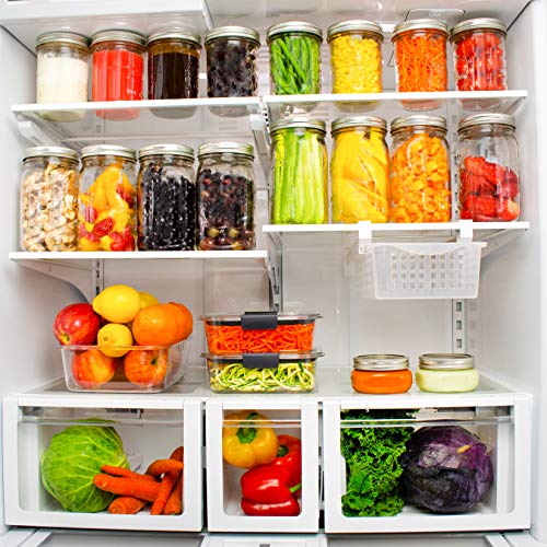 Fridge Organizer Drawer, Refrigerator Pull-Out Bin | Adjustable, Installs Under Shelf | Fits Most Fridges, Clear Plastic | BPA Free - Thumbnail 3