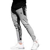 BOOMLEMON Men's Gym Jogger Track Pants Casual Slim Fit Tapered Athletic Workout Training Sweatpants with Zipper Pocket