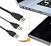 SaiTech IT USB 2.0 Type A Male to Dual USB A Male Y Splitter Cable Cord Black