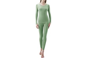 Thermal Underwear Womens Warm Fleece Lined Base Layer Winter Long Sleeve & Johns Ladies Pajama Sets