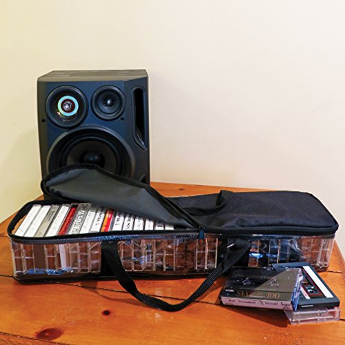 Evelots Cassette Tape Bag-Organizer-Carrier-Storage-Dust,Moisture Free-Holds 30
