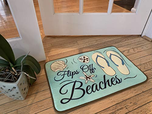 Toothsome Studios Flips Off Beaches Indoor Doormat 24" x 16" Beach Home Decor, Funny Door mat Novelty Beach Home Accent Bath Mat - Thumbnail 2