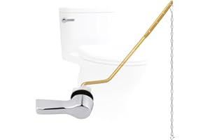 Hygie Rinse Universal Metal Toilet Handle Lever Flush Replacement, Side Mount Toilet Handle with Stainless Steel Flapper Chains, Toilet Repair Kit, Chrome