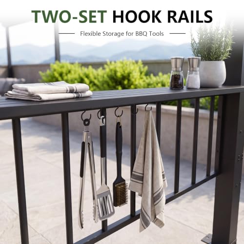 Aoxun 12'x6' Hardtop Grill Gazebo Review: All-Weather BBQ Shelter with Side Shelves image 12