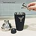 Bartender Soul Black Premium Cocktail Shaker Set 18oz - Elegant Professional Bar Martini Mixer w/ Built-In Strainer