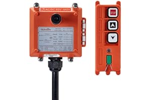 KONGSEN Hoist Crane Industrial Radio Remote Control Wireless Transmitter Stop Button 2 Key Switch F21-2S (1 Transmitter+1 Receiver) (F21-2S AC/DC 65V-440V)