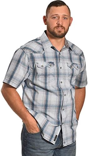 Moonshine Spirit Men's White Plaid Ghost Town Shirt White Medium