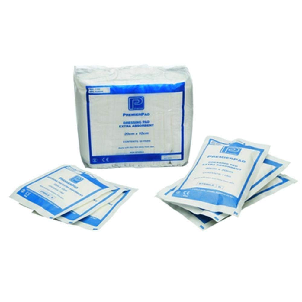 Premier Pad Dressings, Non-Sterile, 20cm x 10cm, Pack of 50