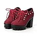 Show Shine Women's Nubuck Fashion Rivets Platform High Chunky Heel Ankle Boots
