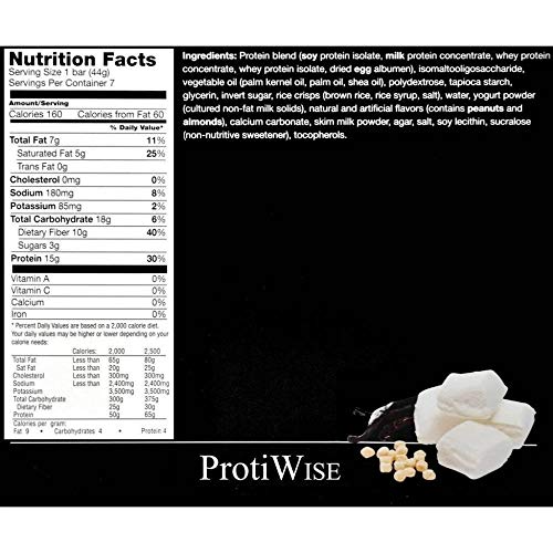 ProtiWise Fluffy Vanilla Crisp Bars Gluten Free Diet Snack Bars