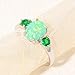 CiNily Silver Green Fire Opal Emerald for Women Jewelry Gemstone Ring Size 5-13 (7)
