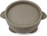 PandaEar 3 Pack Baby Suction Bowls with Lids Blue Brown Tan Silcone BPA-Free view 6