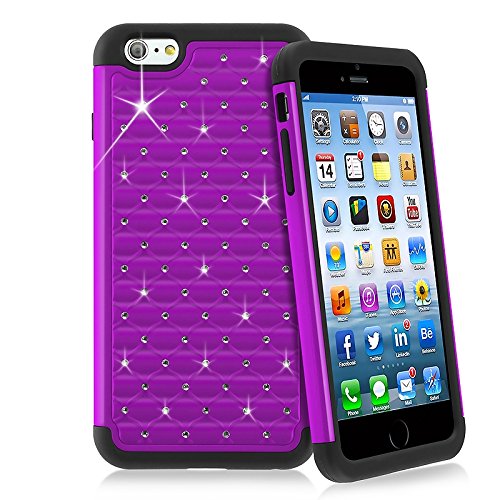 INSTEN Hybrid Case for Apple iPhone 6 Plus - Retail Packaging - Black/Purple
