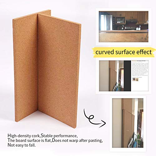 Cork Bulletin Board 17"x8" 1/2" Thick Cork Board Tiles Frameless Cork