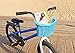 Colorbasket 01501 Kids Front Handlebar All Wicker Bike Basket, Hand Woven, Adjustable Leather Straps, Blue
