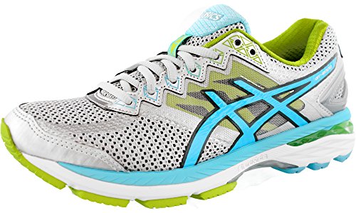 ASICS Women's GT-2000 4 Running Shoe, Silver/Turquoise/Lime Punch, 7.5 2A US