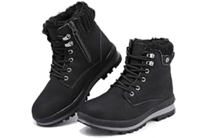 Womens Snow Boots Waterproof Warm Fur Lined Ankle Booties Ladies Lace Up Hiking boots Non Slip Platform Boots with Side Zippe