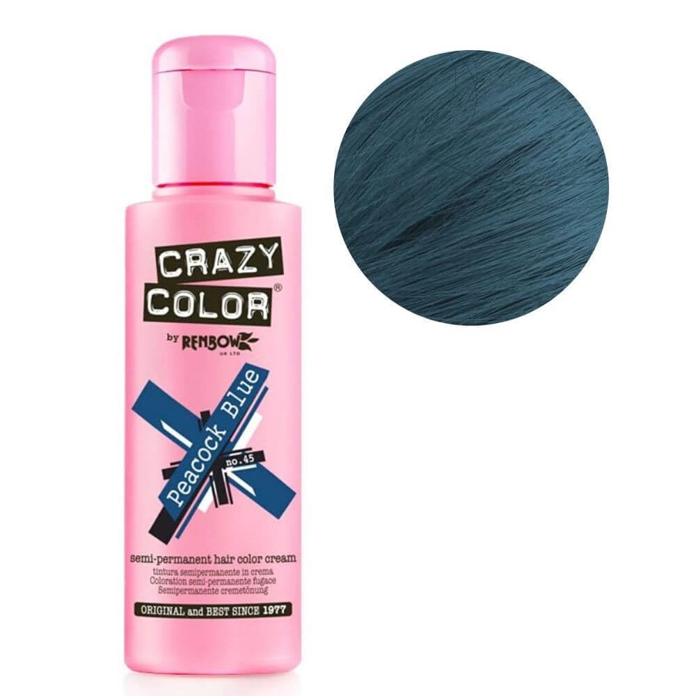 Renbow Crazy Color Semi-Permanent Hair Color Dye Peacock Blue 45 – 100ml