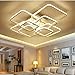 LED Ceiling Light Fixture with Remote Control,Chandelier Modern Acrylic Lighting Flush Mount Lamp 8 Heads for Dining Room Bedroom Square Kitchen Light Fixtures,Dimmable Light Color Changeable (White)