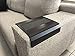 meistar Sofa Arm Tray - Over The Armrest Table with Cup Holder - Couch Armrest Table for Drinks and Snacks - Adjustable (Dark Brown)