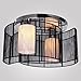 LightInTheBox Modern Ceiling Light, 2-Lights Semi Flush Mount Ceiling Light Fixture Crescent Moon Fabric for Hallway Dining Room Living Room Bedroom (Black