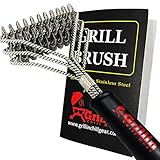 Grillin Chill Gear Grill Brush Bristle Free – Safe, 100% Rust Resistant, Heavy Duty Stainless Steel Grill Cleaner Safe For Iron, Porcelain, Ceramic, Steel – Best Grilling Accessories Gift