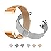 Tecson Magnetic Bands Compatible Fitbit Charge 2 (Pack of 2), Stainless Steel Metal Milanese Replacement Strap with Magnet Lock for Fitbit Charge 2, Rose Gold and Silver