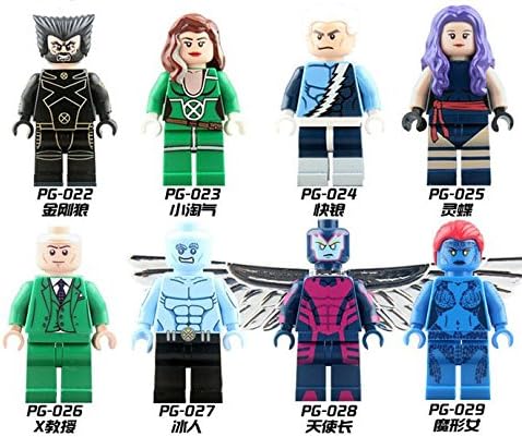 8pcs Marvel Super Heroes Minifigures X-Men: Apocalypse Iceman Wolverine Archangel Psylocke Compatible legoe Building Blocks Toys