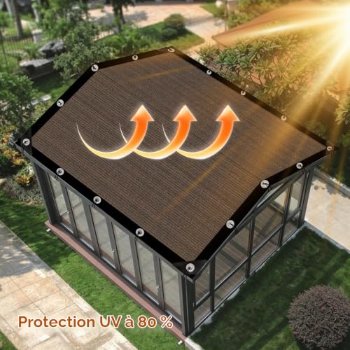 Garden Shade Net with Eyelets Outdoor Shade Net 80% Sun Protection for Greenhouse, Garden, Pergola, Chicken Coop, Outdoor, 3 x 4 m