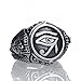 ELFASIO Men Stainless Steel Rings Egyptian Pharaohs Eye of Horus Ra Udjat Silver Tone Jewelry Size 11