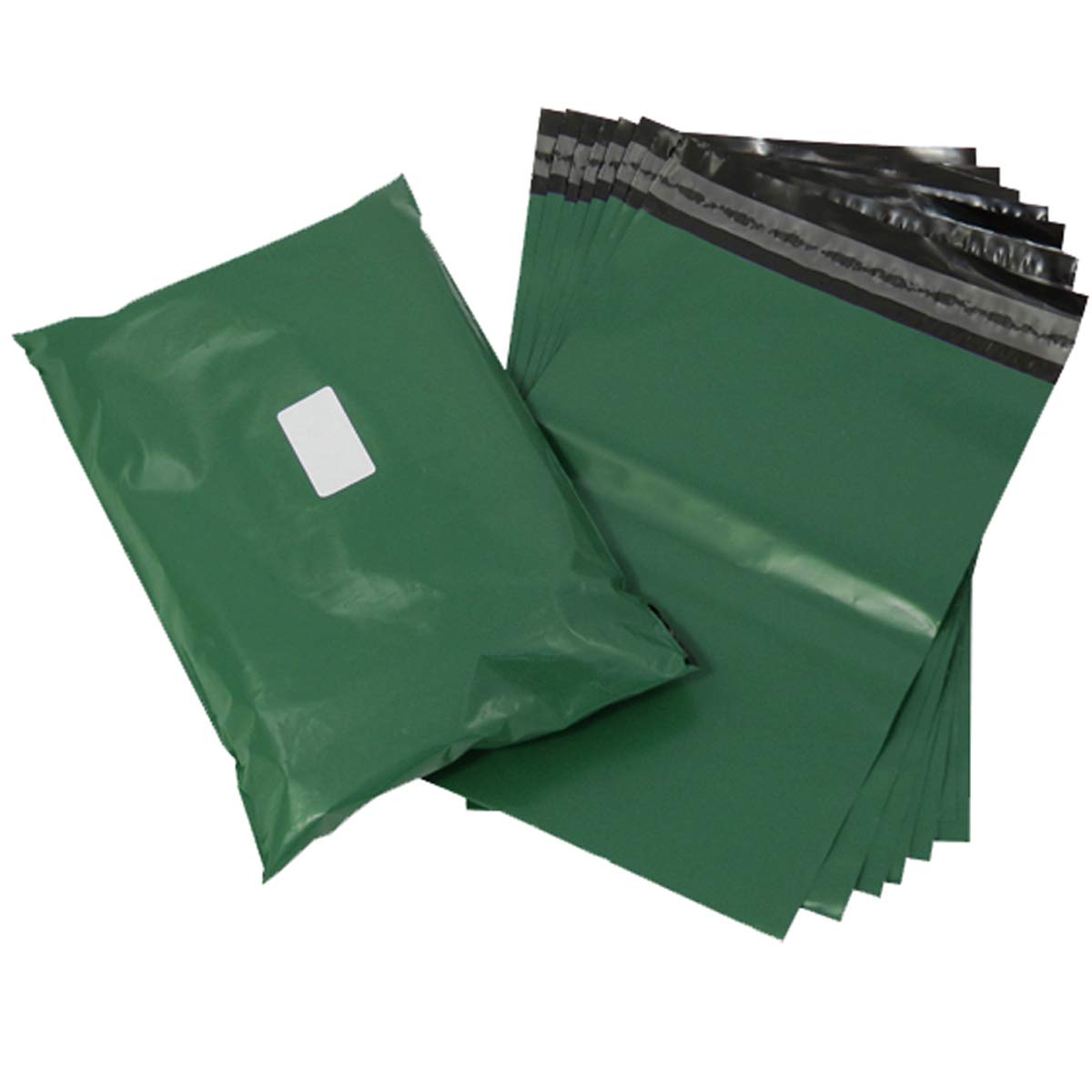 Olive Green Strong Tough Mailing Bags - Sticky Self Seal Flap - Poly Plastic Polythene for Postal Postage Packaging Courier Mail Pouch Sacks - Premium Quality (12x16” (305x406mm), 50 Bags)