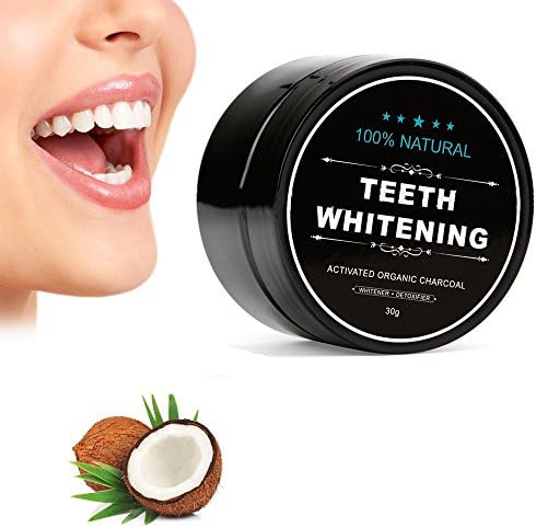 Teeth Whitening Charcoal Powder Pamty All Natural Tooth Whitener with Coconut Activated Charcoal Coconut Teeth Whitening Safe Natural Teeth Whitener Solution for Healthy Cleaner Whiter Teeth (60g)