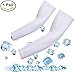 Arm Sleeves for Men Women UV Protection Anti-slip Cooling Arm Sleeves(White, L)