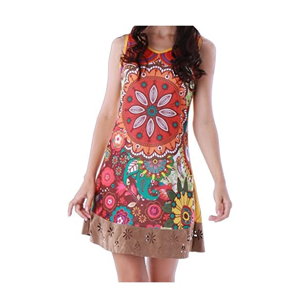 Panasiam - Vestido colorido de algodón en tallas S, M, L y XL, existencias limitadas (producto de boutique) | DeHippies.com