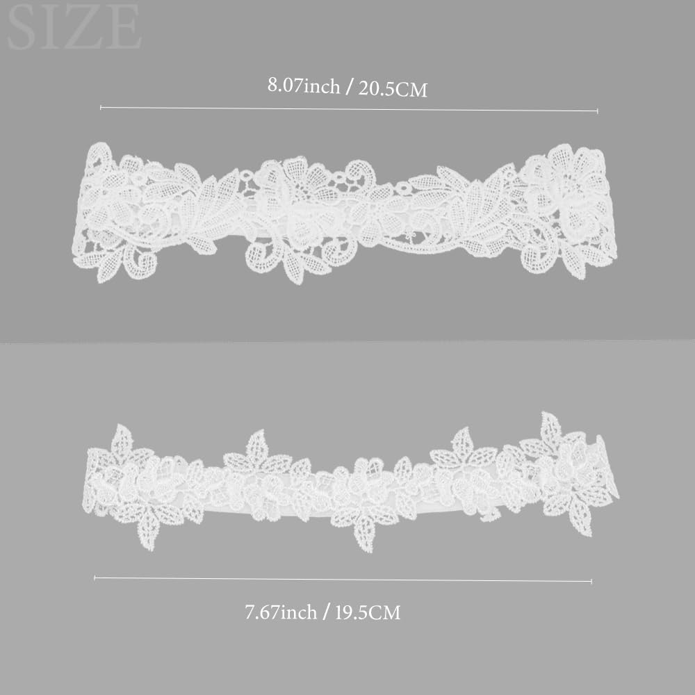 Garters for Bride, Wedding Garter for Bride, Wedding Garter Set for Bride, 2 Pieces White Garter Belt