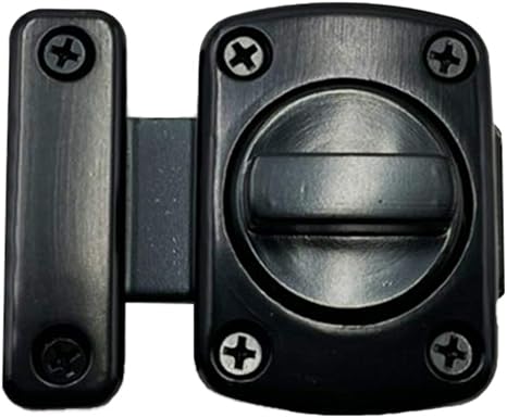Amazon Shttown ドアロック ツマミ式 いたずら防止で安心子育て キーレス 補助鍵 防犯 黒 ネジ6本付き ドア用金物