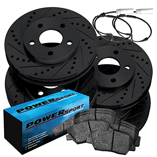 Power Sport PowerSport Front Rear Brakes and Rotors Kit |Front Rear Brake Pads|…