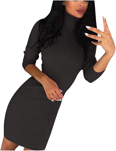 tight black sweater dress