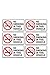 No Smoking in This Vehicle Sign Sticker, 3.5x2 Inches, (Pack of 6) 4 Mil Vinyl Self Adhesive Decal, Weatherproof and UV Protected, Made in USA