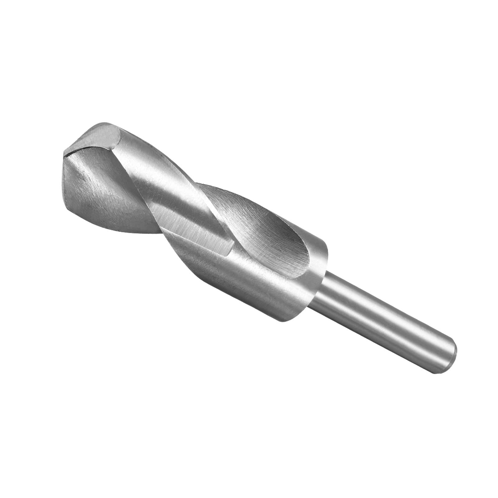 CoCud Reduced Shank Drill Bit, 28mm Cutting Edge 1/2" Shank, High Speed Steel 4241 Polished Twist Drill Bits - (Applications: for Aluminum Copper Wood Plastic)
