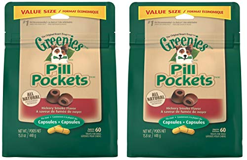 Greenies Pill Pockets Treats for Dogs 15.8oz Value Packs (2_Pack Hickory)