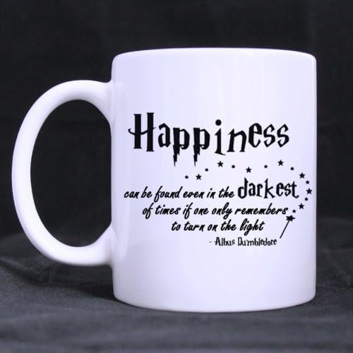 Harry Potter Mug Happyniess Can be Found Even in the Darkest of Times Inspirational Quote - Funny White Mug 11oz Coffee Mugs Cool Unique Birthday or Christmas Gifts for Men and Women