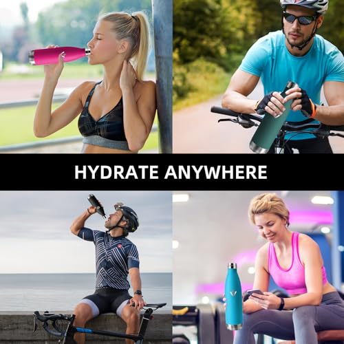 Botella Agua Acero Inoxidable, Botella Termica 500ml Sin BPA, Conserva 12 Horas Caliente, 24 frio, Prueba de Fugas Termo, Reutilizable Cantimplora Termica para Niños, Bicicleta, Senderismo