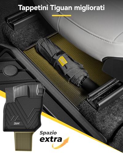 3W Volkswagen Tiguan 2025 2026 (Not Compatible with PHEV) Thorex™ Car Mats Set of 4 and Tailored Boot Mat Easy Clean Heavy Duty Car Mats and Boot Mat