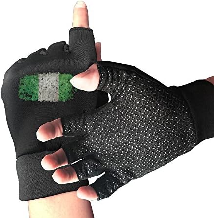 Nigerian Flag Vintage Arthritis Gloves Training Nursing Grip Gloves Open Finger For Men &amp; Women